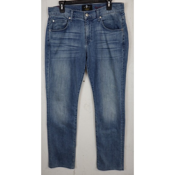 Mens 7FAM Seven 7 For All Mankind Jeans Foolproof The Straight Size 32x32 Blue - Picture 1 of 10